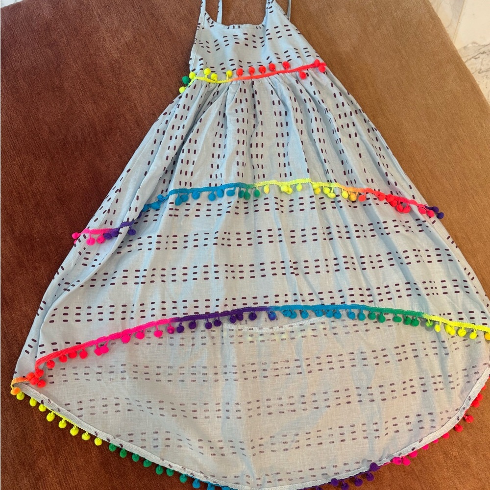 Lola and the boys girls Colorful Pom Pom Maxi Dress